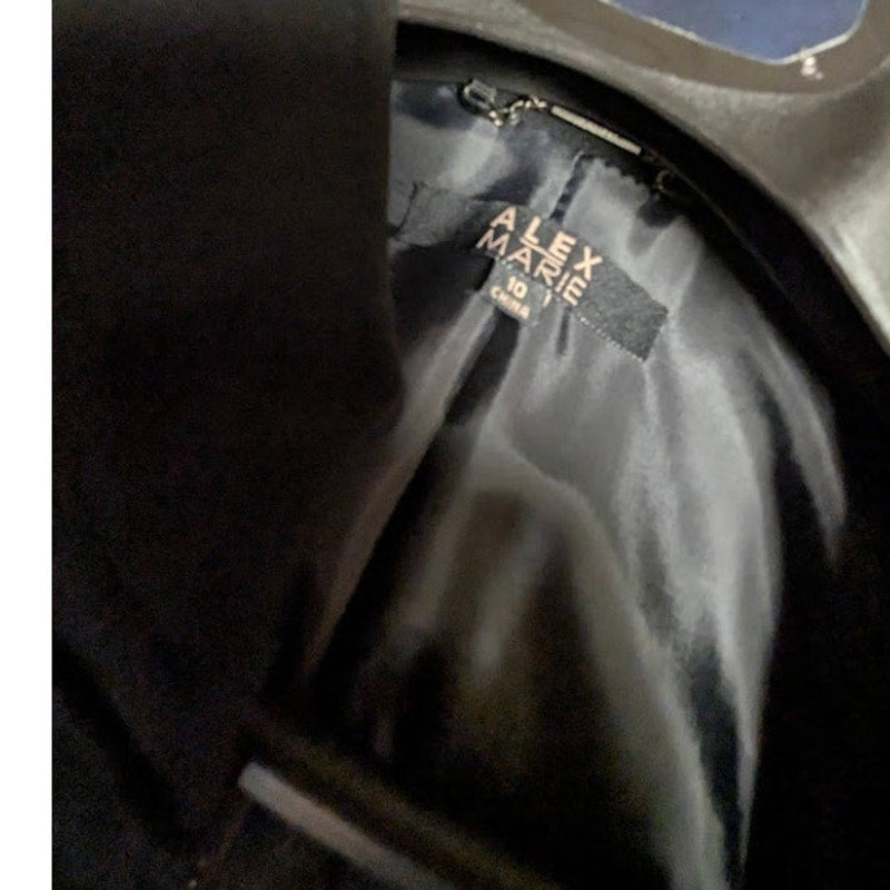 Alex Marie Black Military Style Frog Closure Mandarin Jacket Size 10 Goth