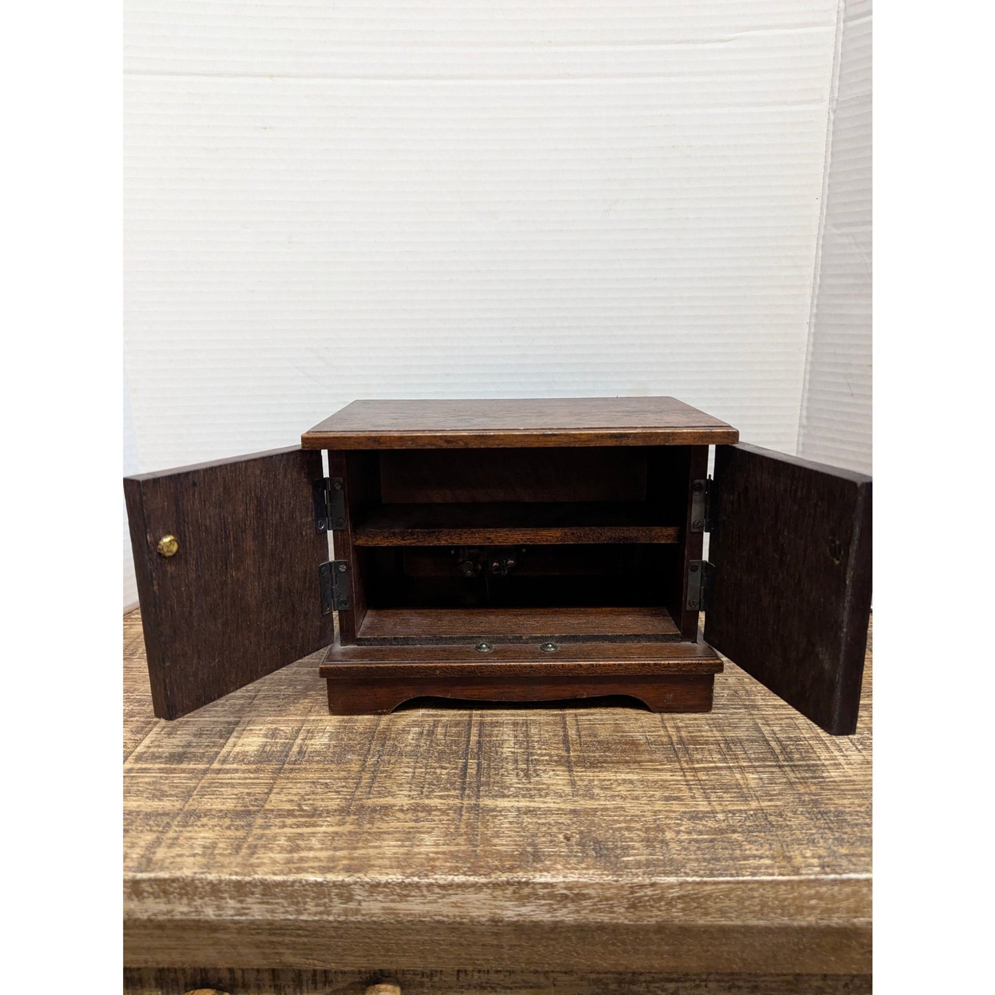 Vintage Wood Jewelry Box Shell Project Piece - Ornate Cabinet Style