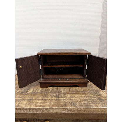 Vintage Wood Jewelry Box Shell Project Piece - Ornate Cabinet Style