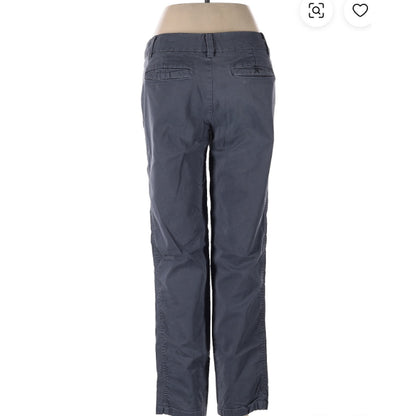 Caslon FLAT FRONT 4P Pants Ebony Gray Ankle chino pant new CASUAL CAREER POCKETS