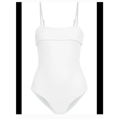 Onia Fiona Cutout Ribbed One-Piece Swimsuit SMALL TUBE top style removable strap