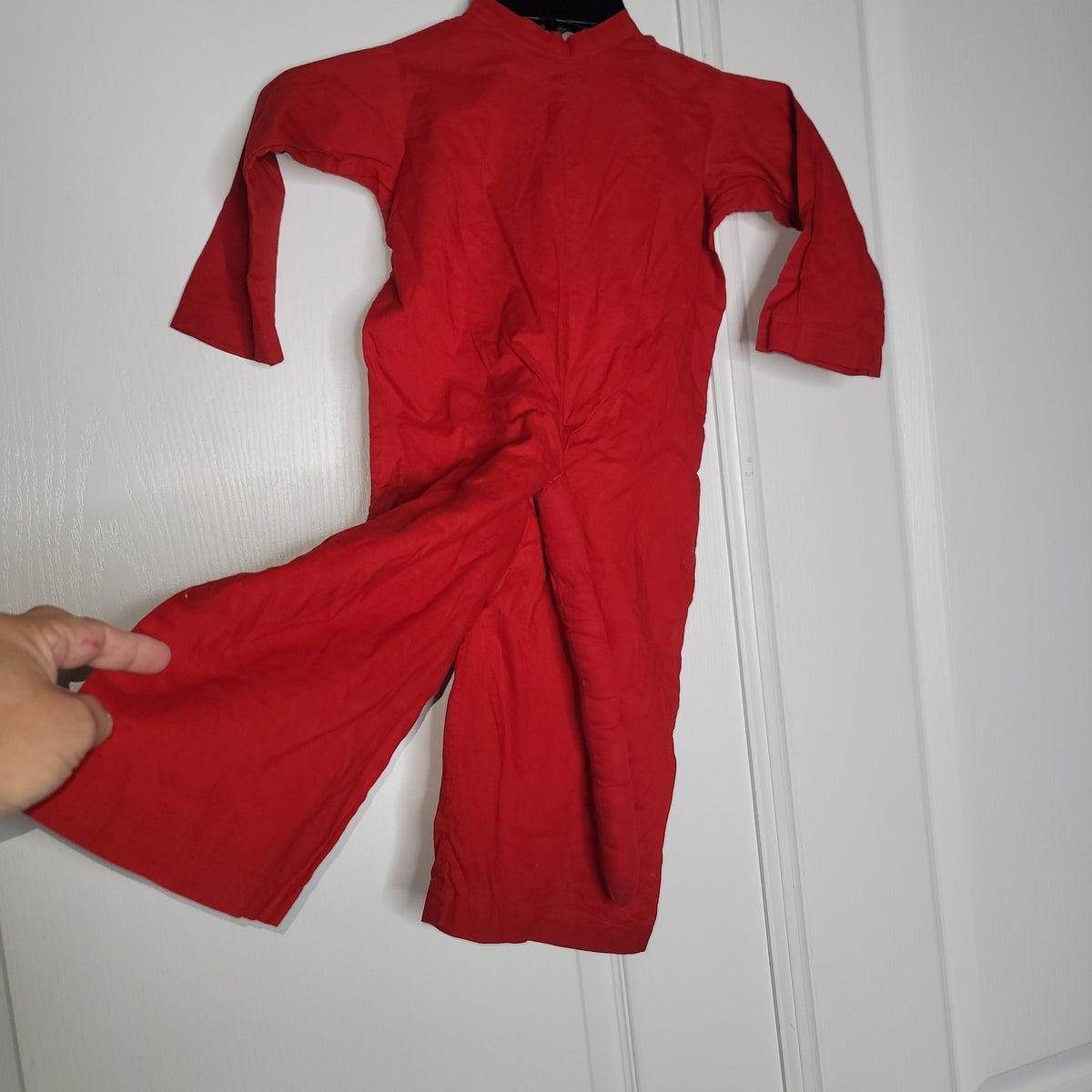 Vintage toddler baby handmade 50's Halloween costume RED DEVIL w/tail