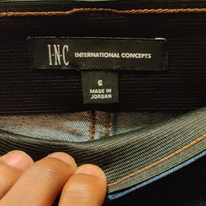 INC International Concepts Size 6 Pull-On Stretch Wide Leg Jeans