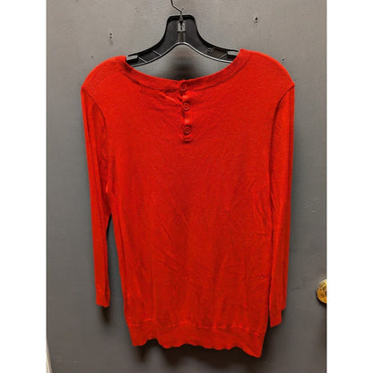 1901 Nordstrom Women's Red Button Back Three Quarter Sleeve Sweater NWT Medium