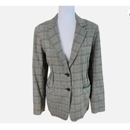 Chelsea28 Size XS Single Breasted Glen Plaid Blazer Jacket equestrian style NEW