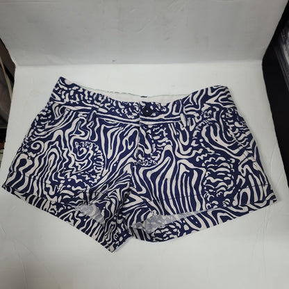 Lilly Pulitzer Womens Size 00 The Walsh Short Blue White Hidden Waves