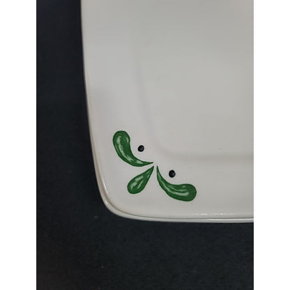 Olive Garden Buffalo China Restaurant Ware 8” Square Plates Green Olive Leaf 2