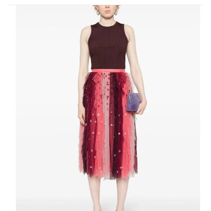 Needle & Thread sequin-embellished tulle midi skirt 8/ Medium Fairycore NEW $346