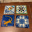 Hand-painted Mexican tiles Set of 4 New Talavera 4"x4" Multicolor Coasters Decor
