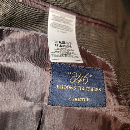 Vintage 80s Brooks Brothers 346 Stretch Pants W42 L31 Brown Cuffed Pant Pleated