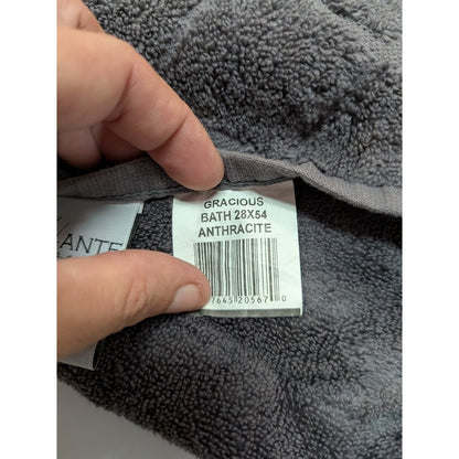 Enchante House Turkish Cotton Gracious Bath towel 28" x 54" Anthracite Geometric
