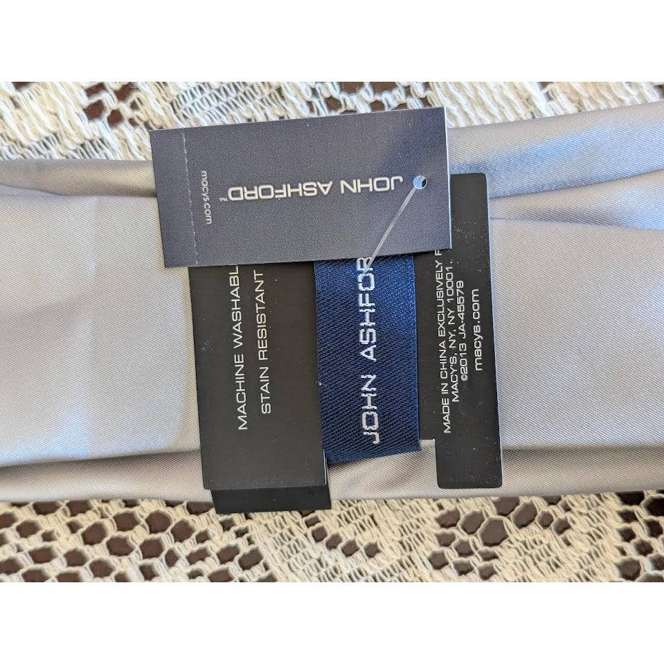 John Ashford Tie Steel Grey Silver Satin Finish Polyester NWT Formal Wedding