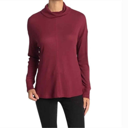 Sanctuary Cowl Neck Stretchy High Low Top Sz XL/Extra Large in Burgundy NWT