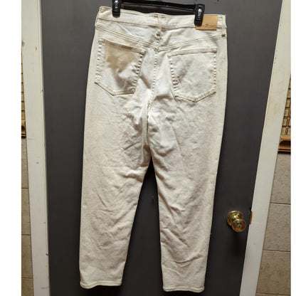 Seven7 Off-White High Rise Slim Straight Jeans Minimalist Aesthetic Size 12