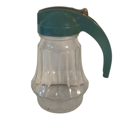 Vintage Federal Glass Sugar Syrup Dispenser Green Top Retro Mid-Century Kitchen
