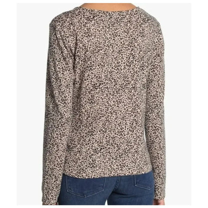 Sanctuary Soft Brushed Scoop Neck Pullover Sweater XL/Extra Large in Leopard NWT
