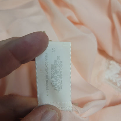 Christian Dior Vintage Pink Lace Trim Long Nightgown Robe Retro Coquette Small