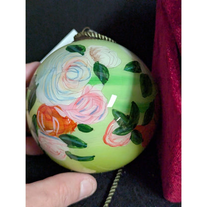 La Pastiche Pierre-Auguste Renoir 'Discarded Roses' Hand Painted Glass Ornament Collectable
