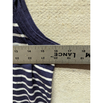 Caslon Cotton Tank In Navy- White Nina Stripe Large summer casual Cruise wear