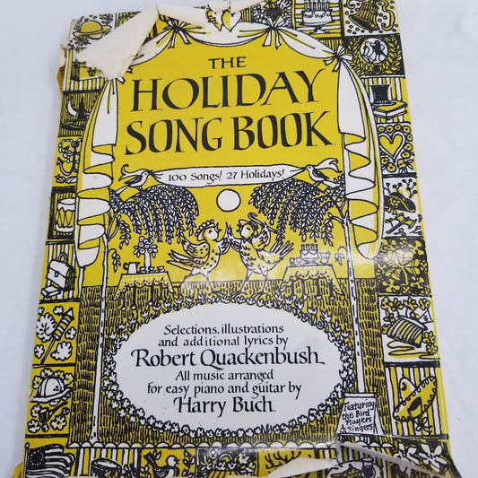 The Holiday Song Book 100 Songs Robert Quackenbush Piano Guitar Harry Buch 1977