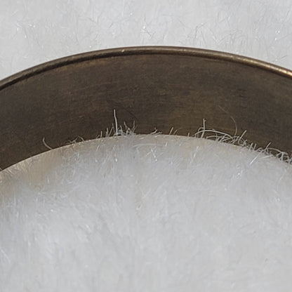 Vintage Brass & Cream Inlay Bangle Bracelet – Mid-Century Modern Minimalist