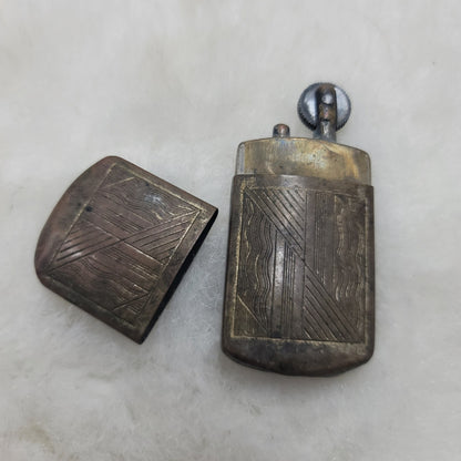 Vintage WWI WWII Military Trench Art Style Slide Sleeve Pocket Lighter Antique