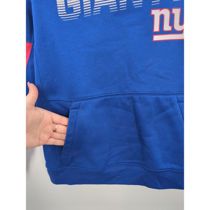 NFL On-Field Apparel NY Giants Pullover Hoodie Kangaroo Pocket Blue Size Large