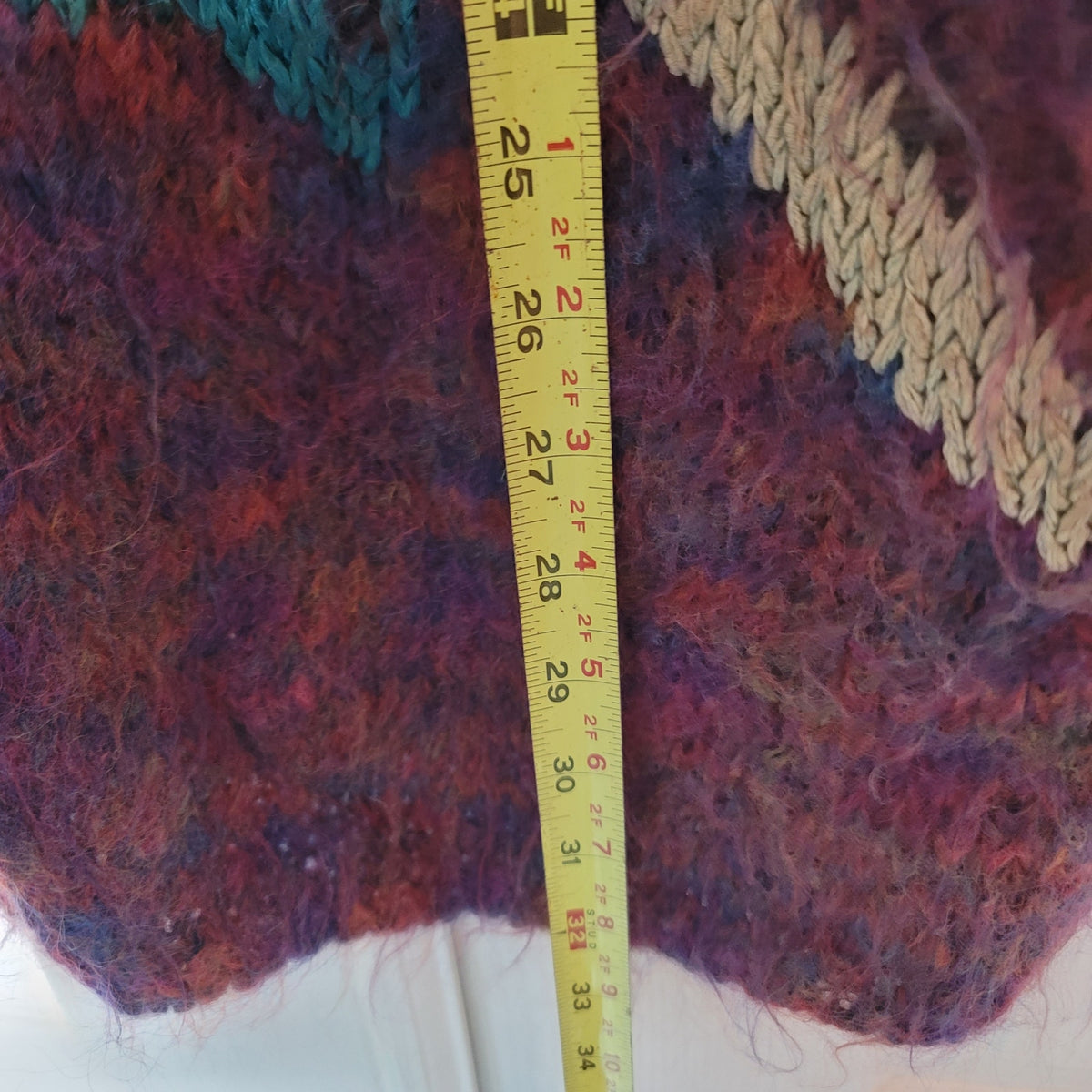 Vintage La Maille Mohair long sleeve sweater Japan XL GREAT buttons pocket Multi