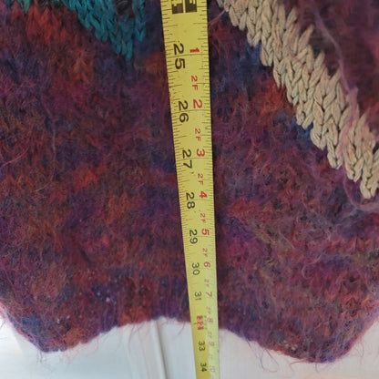 Vintage La Maille Mohair long sleeve sweater Japan XL GREAT buttons pocket Multi