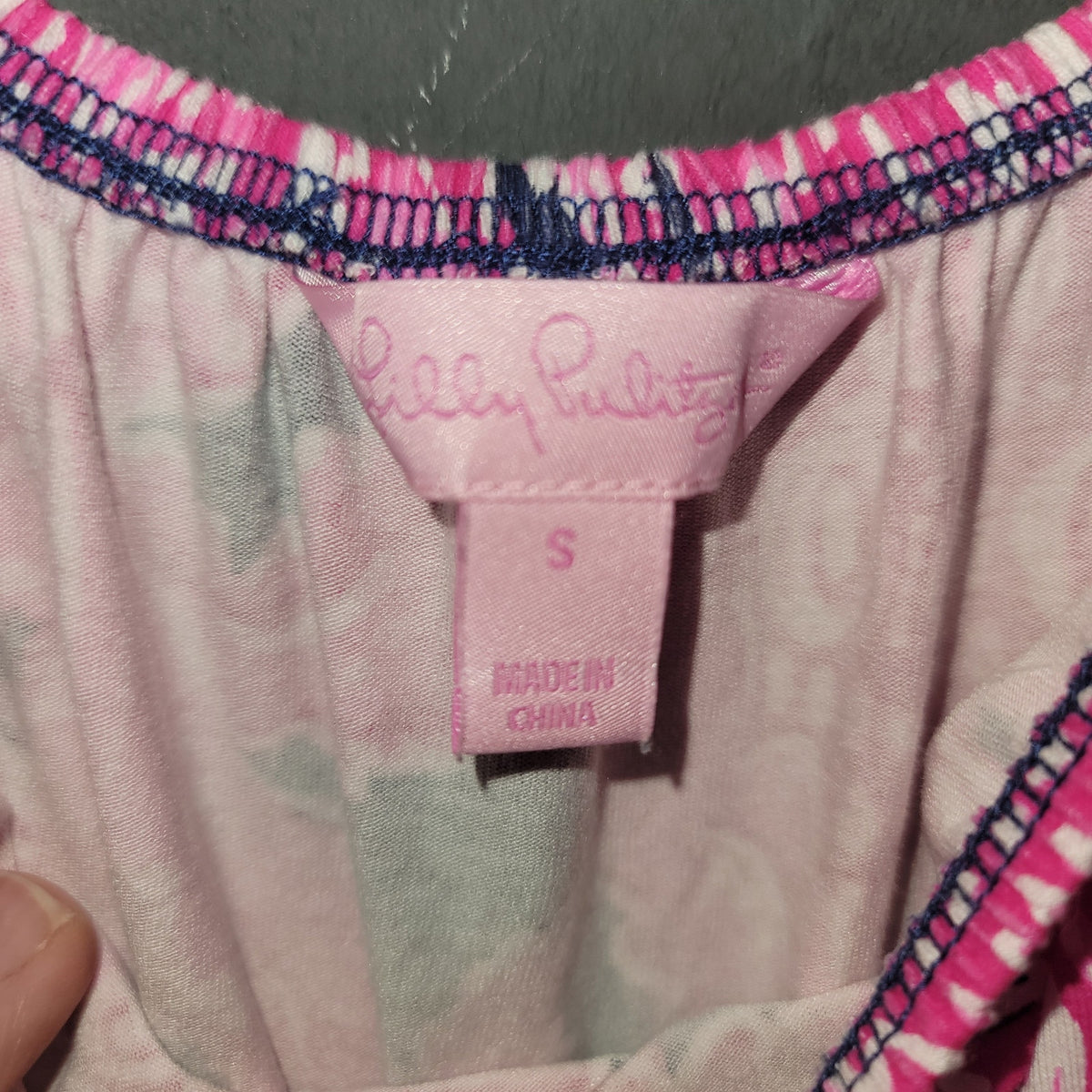 Lilly Pulitzer Size Small Romper Pink Navy Blue coco safari pineapple print