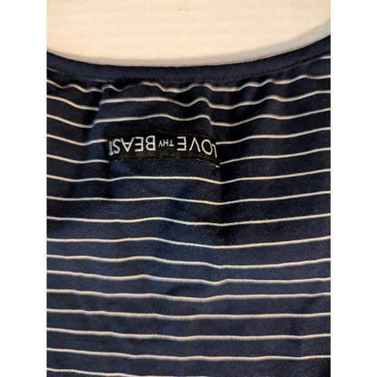 Love Beast Blue Striped Dog Body Suit XXL