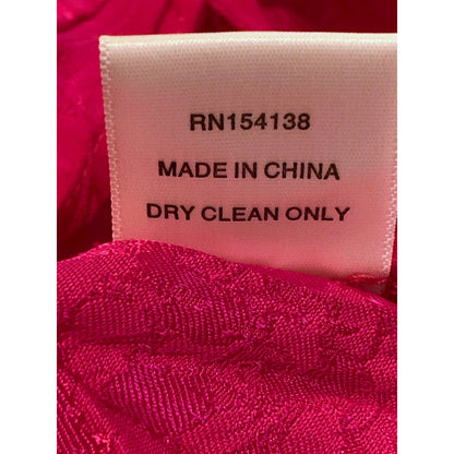Staud Bloom Top V-Neck Ruched Drawstring Crop Top Size Large in Peony Pink NWT