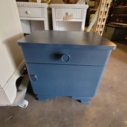 SECONDHAND SANDIES: Vintage nightstand blue drawer cabinet