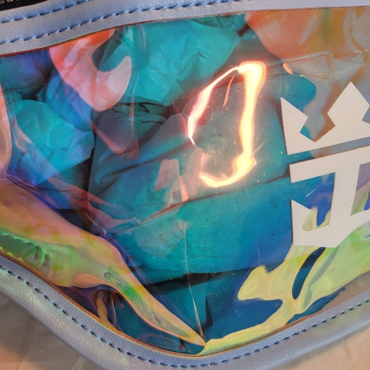 New Royal Caribbean Cruises Fanny Pack Crossbody Clear Irridescent Lt. Blue