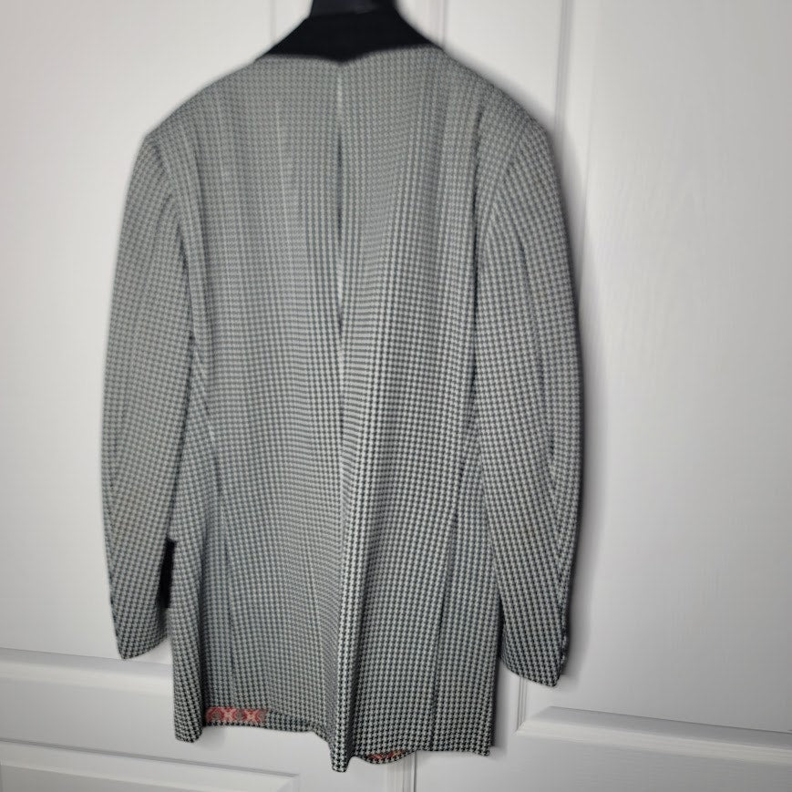 Vintage Storrs Schaefer Cinncinati Houndstooth 70's Poly Rockabilly Blazer 42R