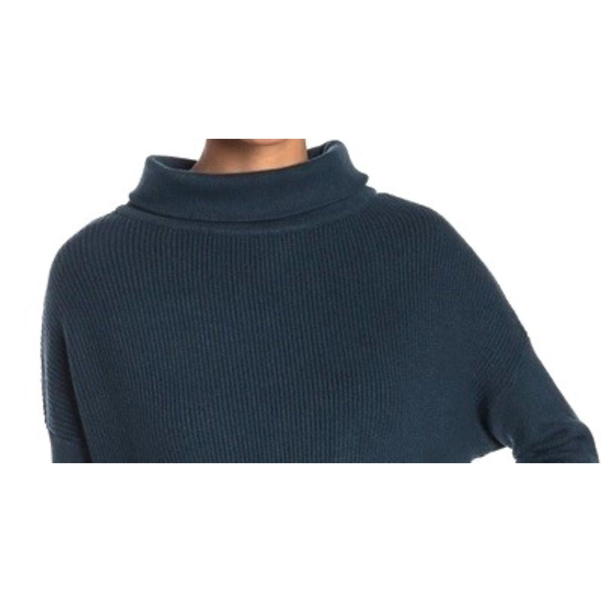 Devotion by Cyrus Ribbed Cowl/Mock Neck Pullover Sweater Sz Large in Black NWT