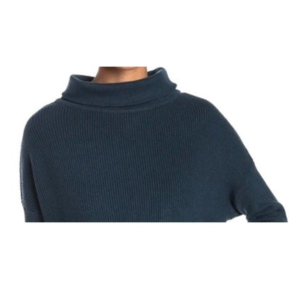 Devotion by Cyrus Ribbed Cowl/Mock Neck Pullover Sweater Sz Large in Black NWT