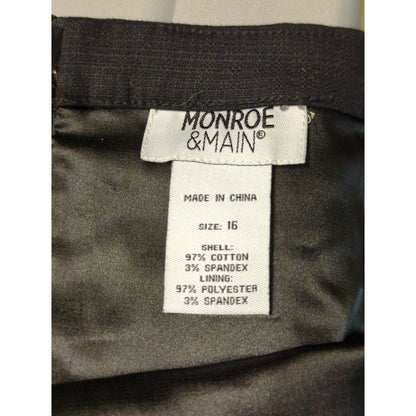 Monroe & main 2 pc. Skirt Set Size 16 Black White Abstract wiggle career avant