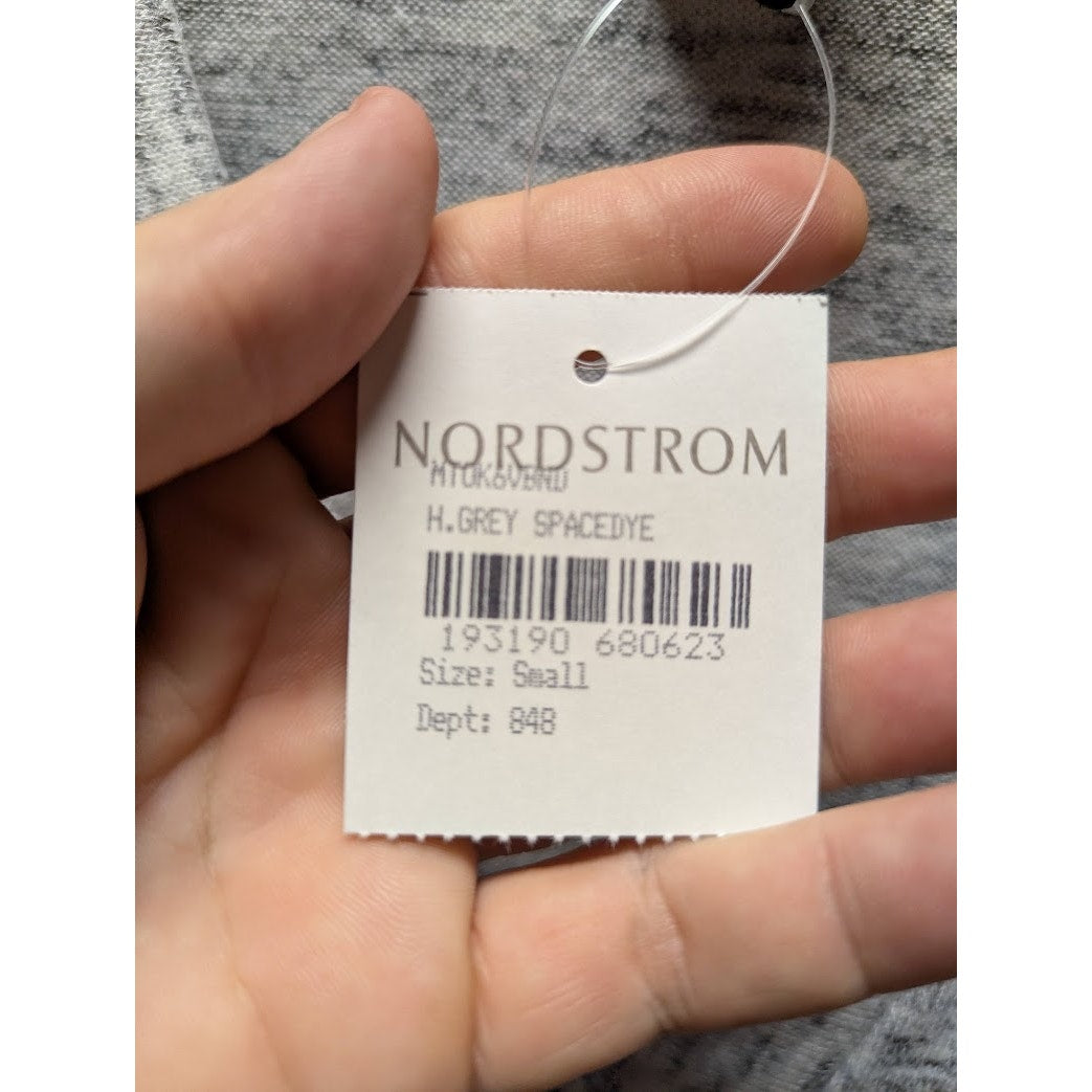 bobeau NEW size small sweater vneck faux wrap long sleeve gray spacedye