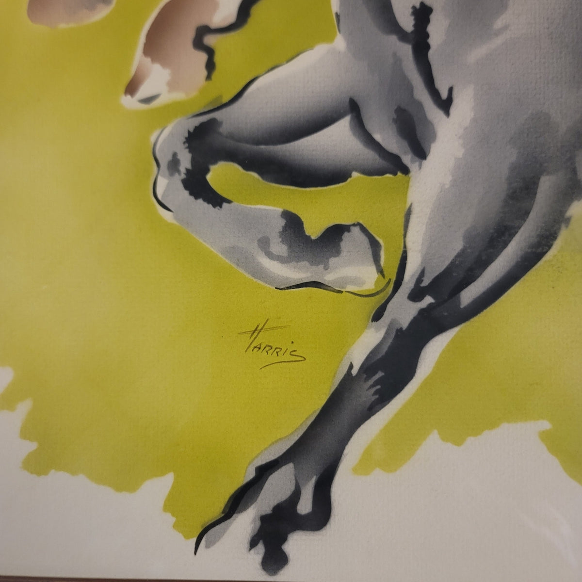 MCM Benjamin Jorj Harris Galloping Horses Newman Decor Serigraph Print 36x32