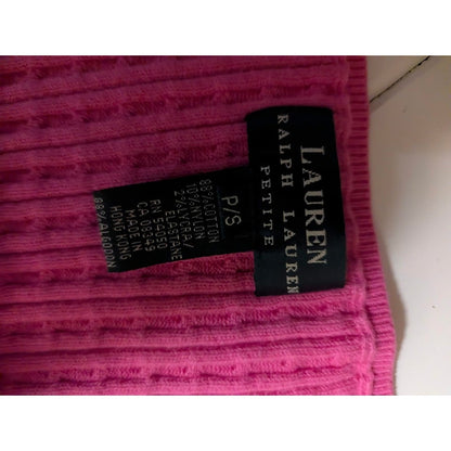 LRL Lauren Ralph Lauren Size Small Petite Ribbed Sweater Pink Sleeveless square