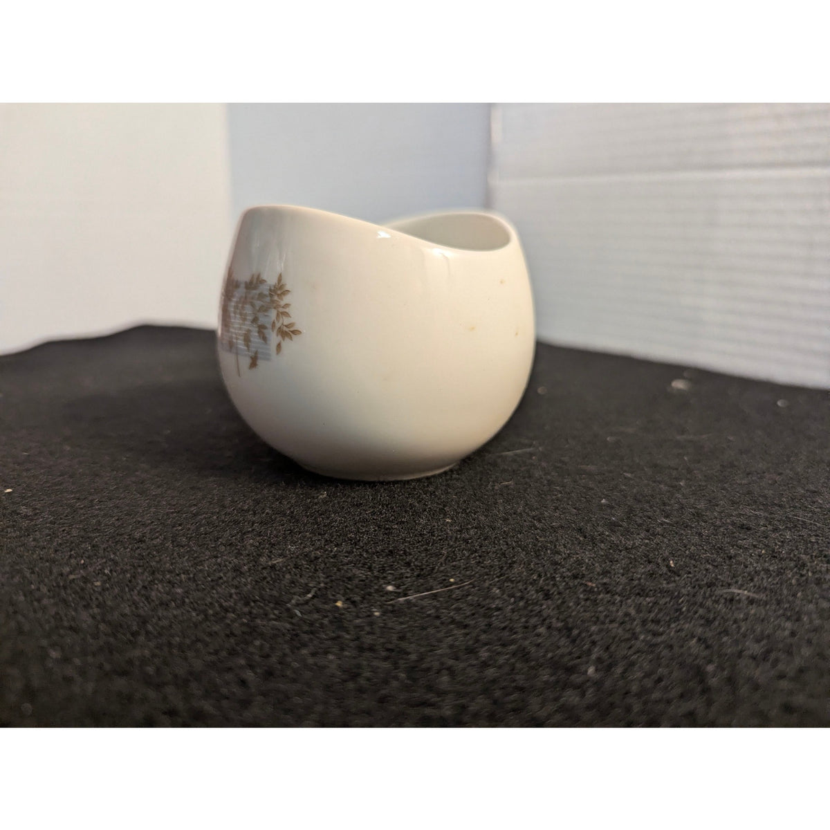 Vintage Thomas Bavaria Germany Porcelain Gold open Sugar Bowl Skeleton leaf