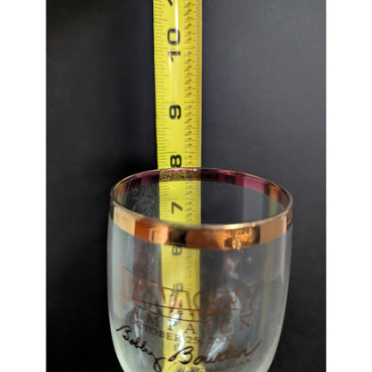 FSU Dynasty Campaign Bobby Bowden Gold Rim Wine Glasses Set of 6 Vintage 2002
