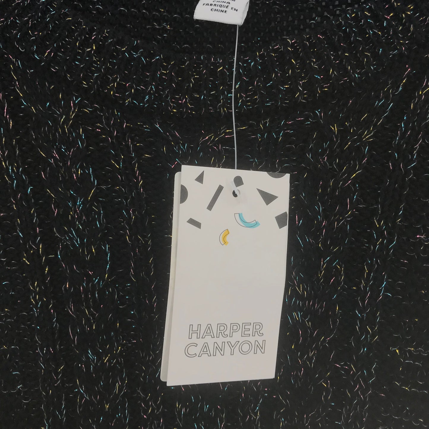 Harper Canyon Black Metallic Pullover Sweater Size large (10/12) KID long sleeve