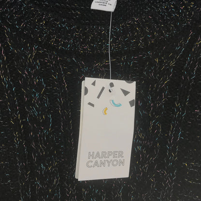 Harper Canyon Black Metallic Pullover Sweater Size large (10/12) KID long sleeve