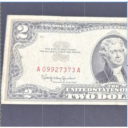 Paper Currency Bank Note USA Paper Money $2 Series 1963 red seal
