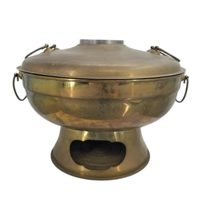 Vintage Chinese Mongolian Firepot Brass Hot Pot Chimney Chafing Dish 37"