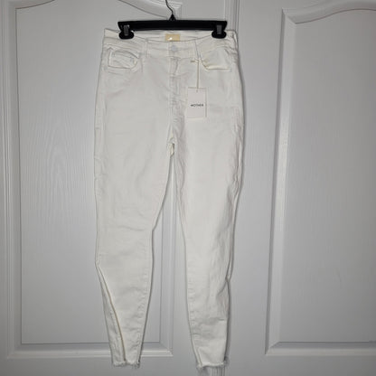 MOTHER White straight raw hem Size 27 Denim jean Pants NEW Skinny