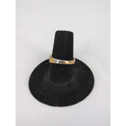 Vintage 14k Heavy Gold Electroplate Oval Turquoise & Diamond Accent Ring Size 7
