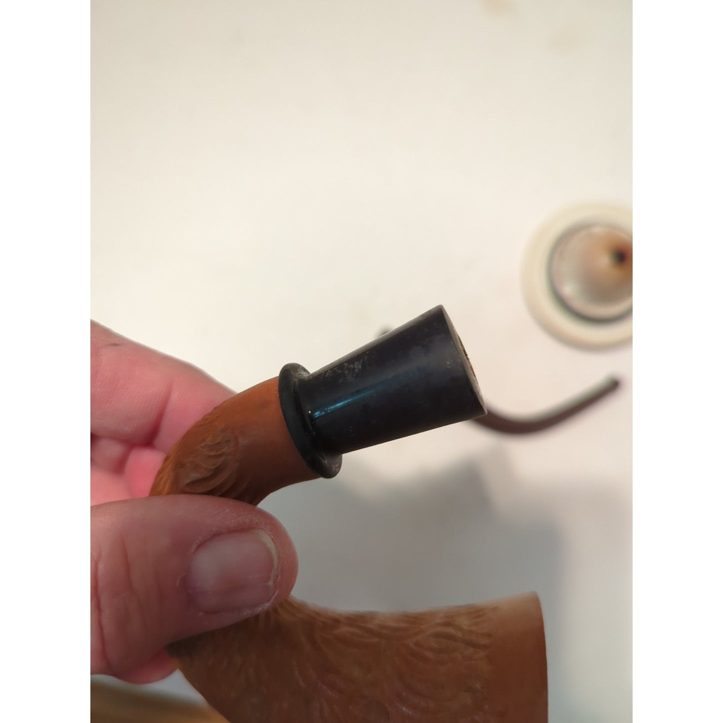 CALABASH pipe block Meershaum Bowl Carved Gourd Body  2 1/4" Top